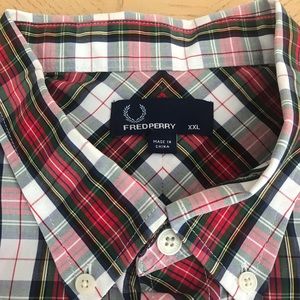 Fred Perry Mens Short Sleeve XXL Plaid